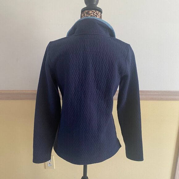 Joules Great Britain 1/4 Zip Blue Quilted Sweatshirt Size Small - Picture 3 of 5